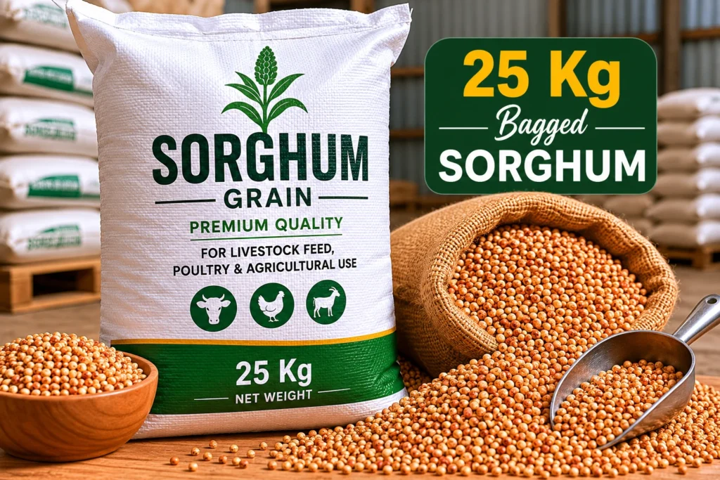Sorghum grain packaging for commercial agriculture