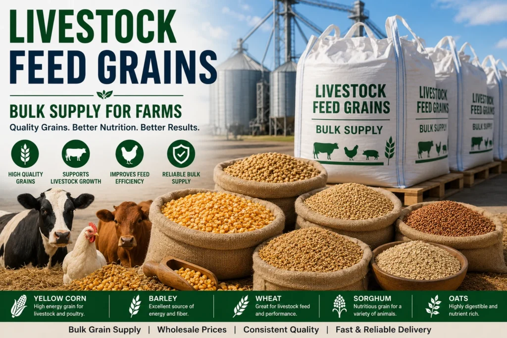 Livestock feed grains bulk supply