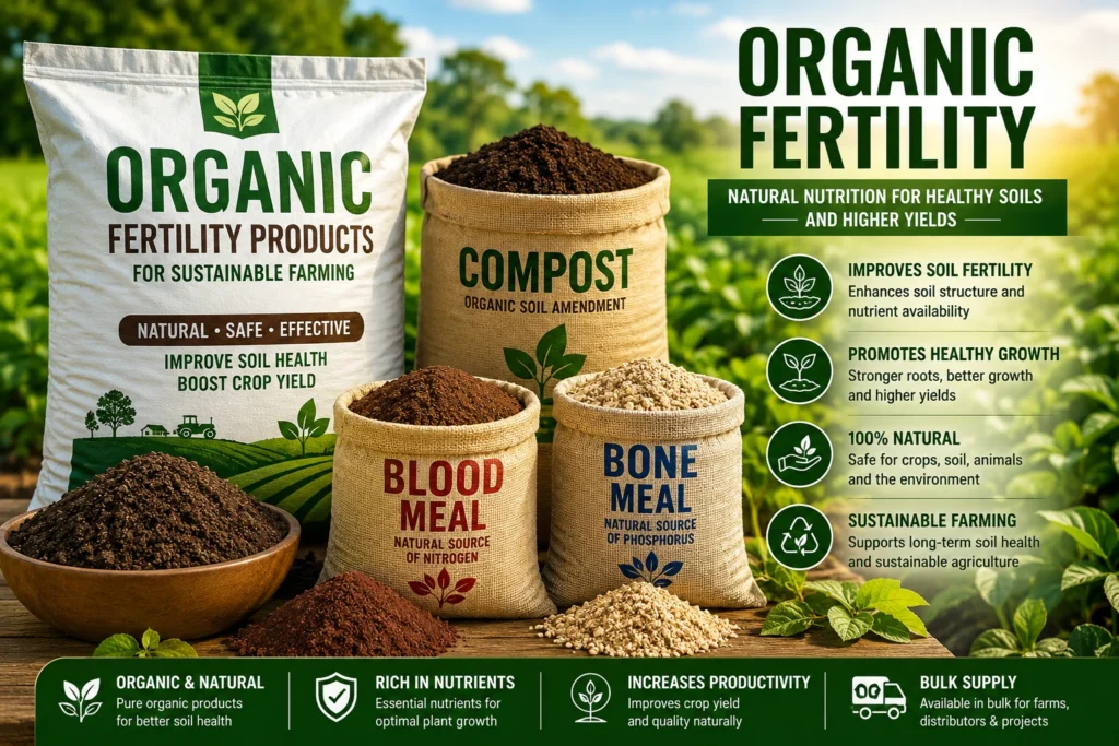 Organic fertility products for sustainable farming